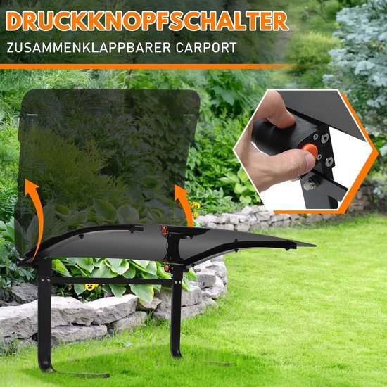 Garage voor robotmaaier, overdekte carport voor robotmaaier, garage voor robotmaaier, weerbestendig, 73 x 57 x 40 cm, materiaal metaal en kunststof — afbeelding 3