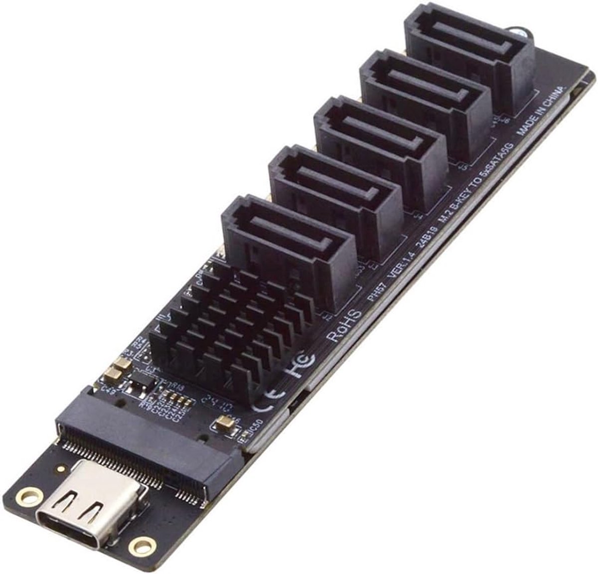 Chenyang USB 3.1 Gen 2 naar 5 SATA 3.0 Port Multiplier Uitbreidingskaart Adapter voor Moederbord SATA Harde Schijf Poort Uitbreiding met JMB575 JMS580 Chipset