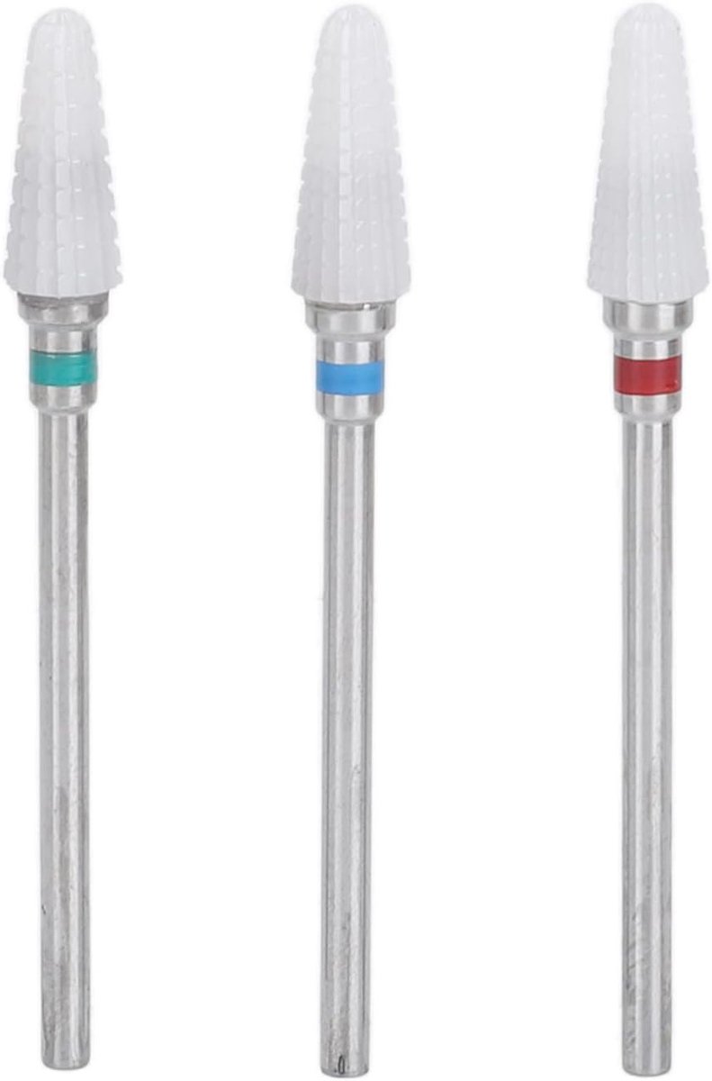 Professionele Set van 3 Keramische Nagelboor Bits voor Manicure en Pedicure, Ideaal voor Acryl en Gel Nagels, Perfect voor Nagelverzorging en Vijlwerk