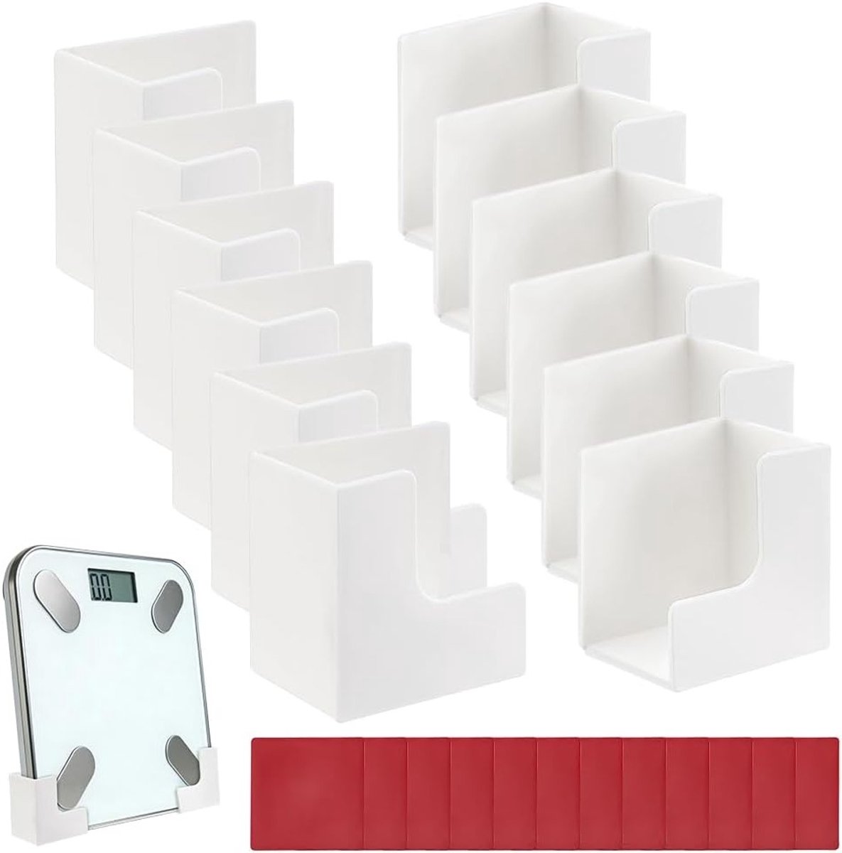 12 Stuks Wandhouder voor Weegschaal - Organizer voor Gewichtsweegschaal, Muurrek en Lichaamsgewicht Accessoires