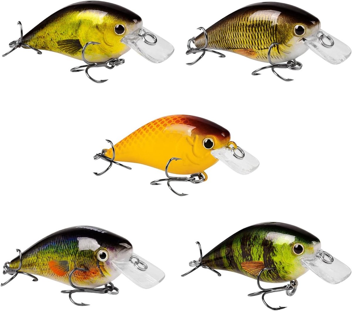 Rocker fat pike bait wobbler voor snoek, baars en forel - 13g, 7cm - 5 kleuren - ideale kunstaas set voor zoetwater vissen