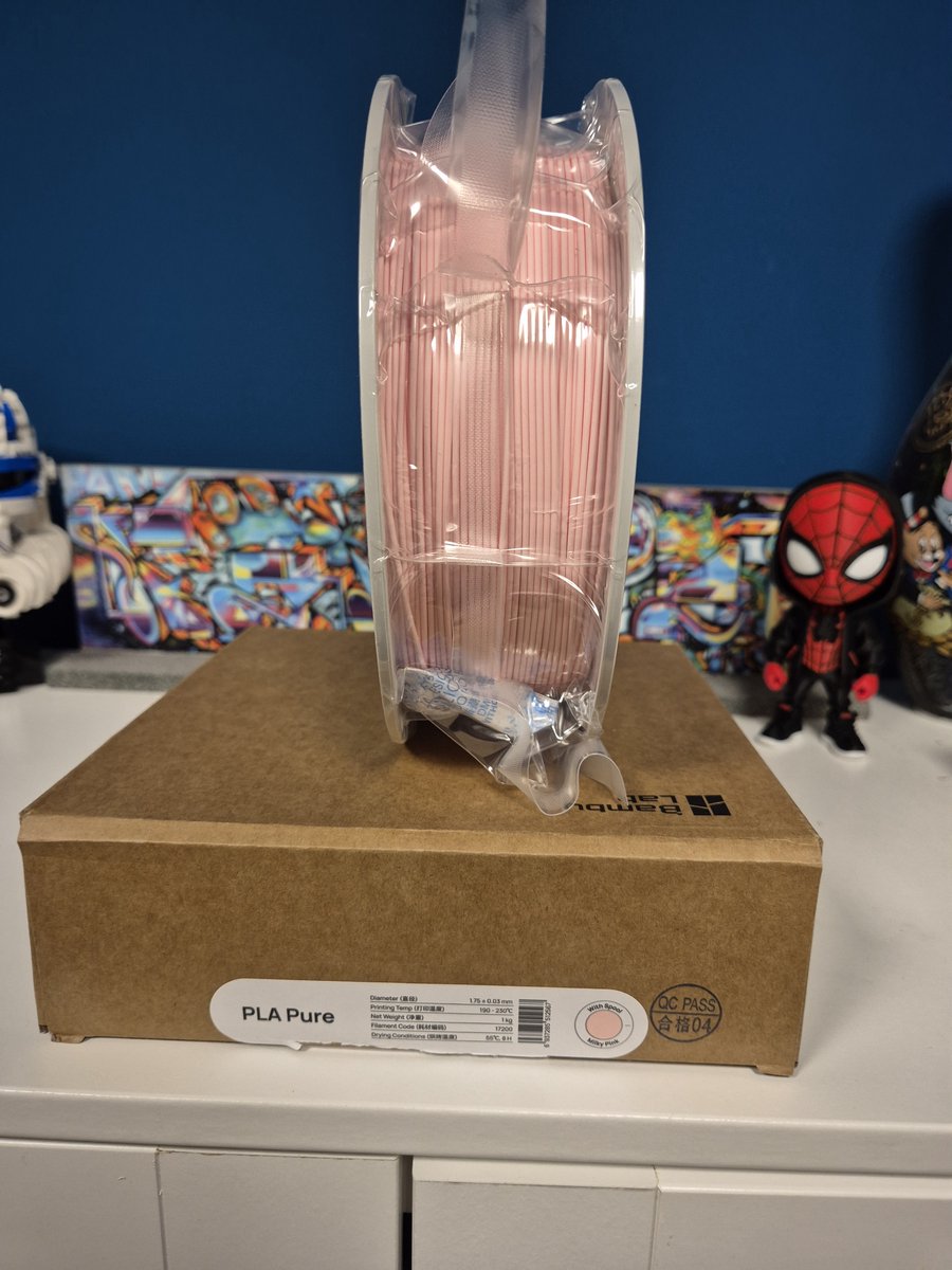 BAMBU LAB PLA Pure - Milky Pink (Lichtroze / Pastelroze) - 3D Printer Filament - 1.75mm - 1kg - Inclusief Herbruikbare Spoel