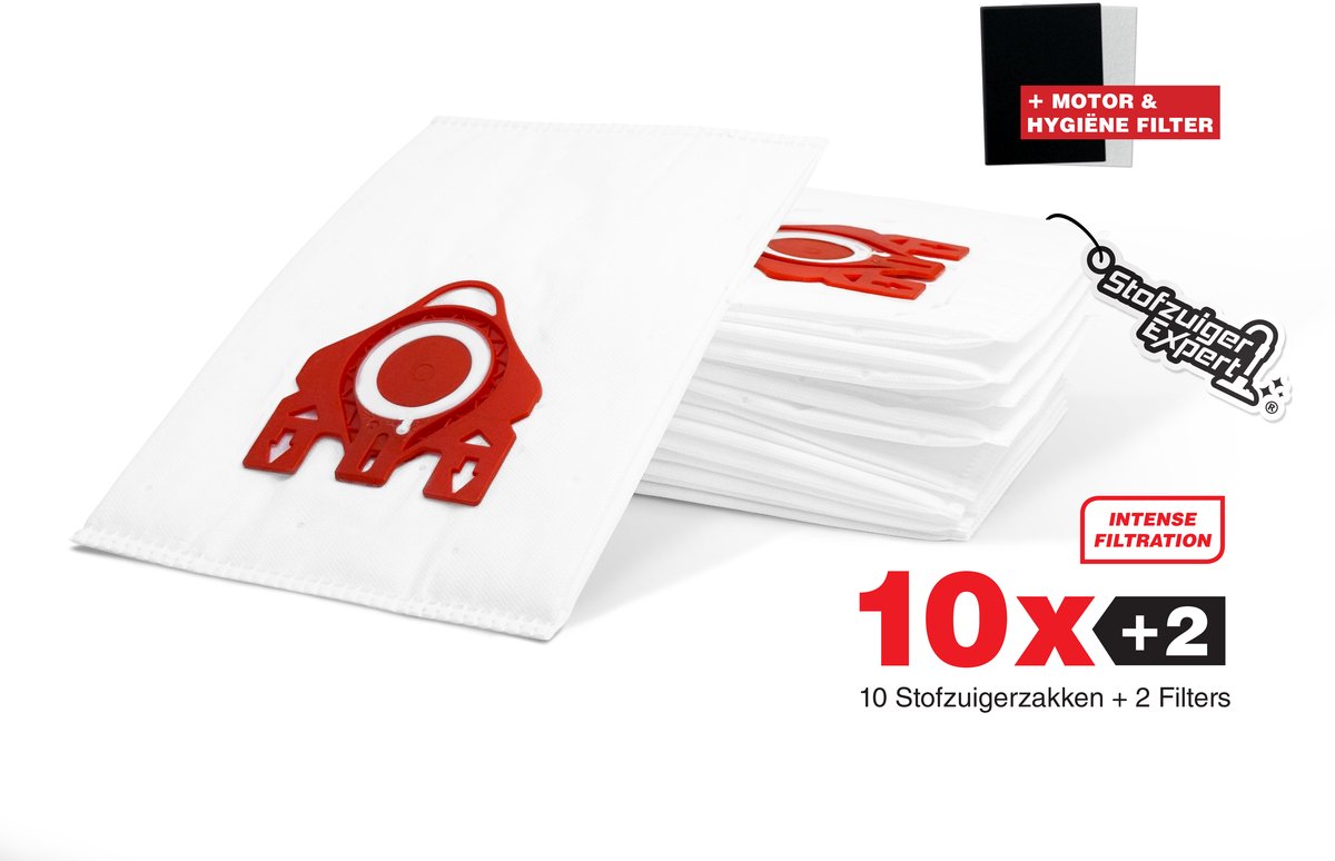 Stofzuiger Expert 10x PREMIUM PRO FJM 3D Stofzuigerzakken Geschikt voor Miele - 10 Stofzakken + Hygiëne en Motor filter meegeleverd! Premium kwaliteit zakken - Cat & Dog - Anti Allergie -Geschikt voor o.a. Miele C2, C1, S6, S4, S6000, S4000, S700, S500, S300, S200