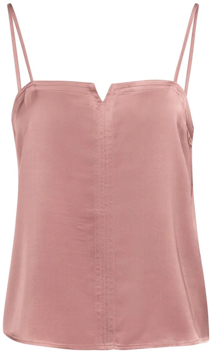 YAYA Top met smalle bandjes en subtiele V-inkeping kleur burlwood pink maat 42