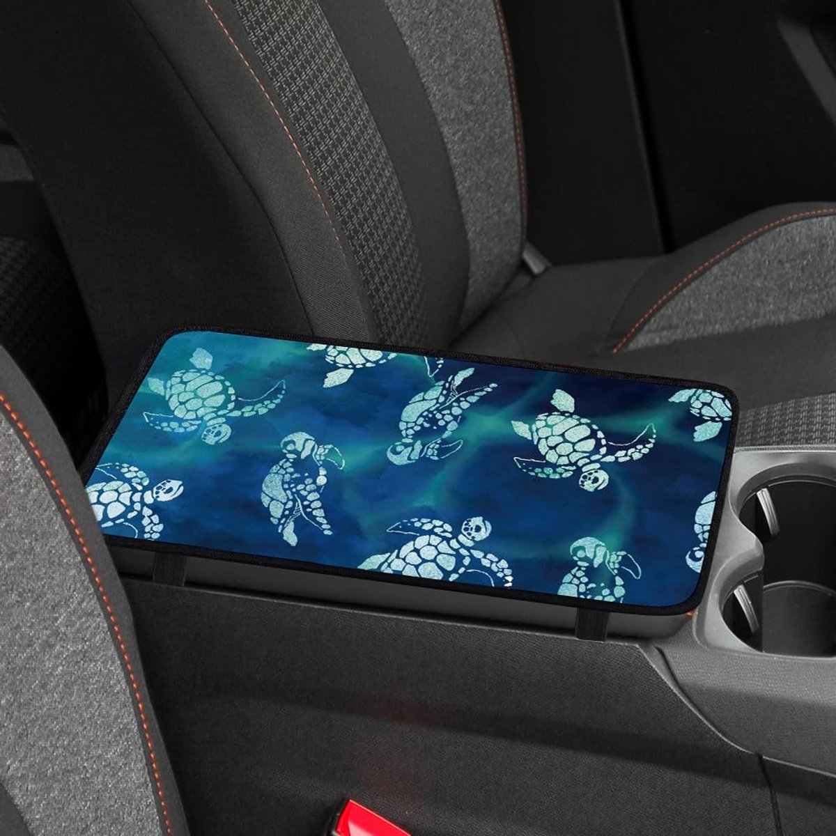 Dailygoods- Armsteun Universele Auto Hoes - 1 Stuk - Waterdicht - Kussenhoes - Zeeschildpad Ontwerp - 32x19 cm - Armsteunhoes
