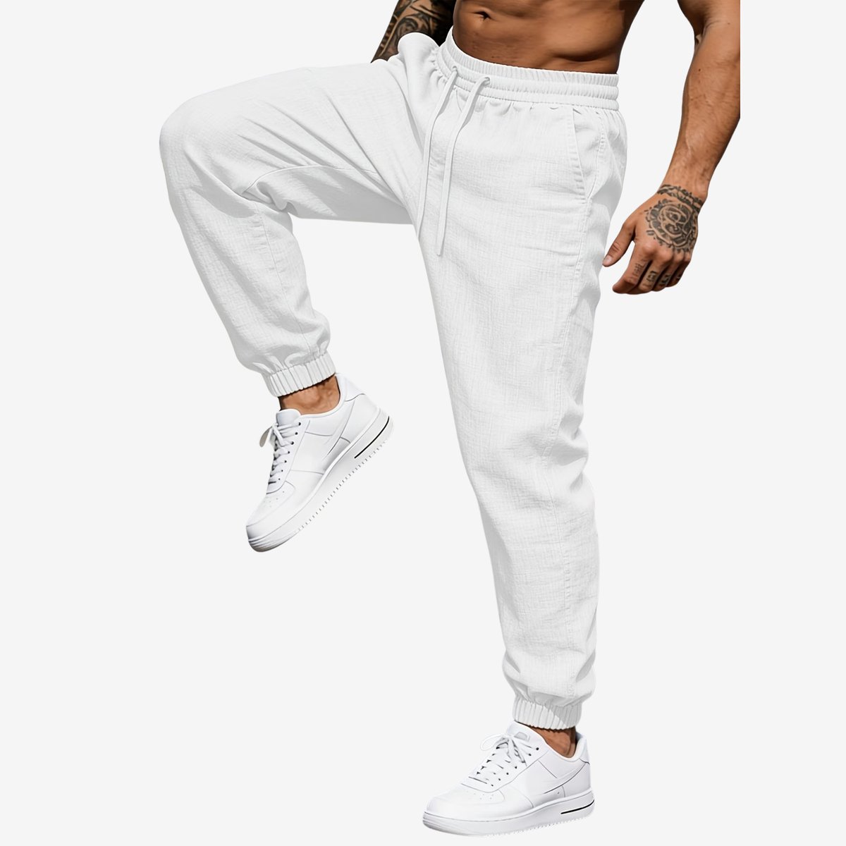 Currero Linnen Broek Heren - Zomerbroek - Volwassenen - Lange Broek - Pantalon - Strandbroek - Zomer - Ibiza Stijl - Wit M