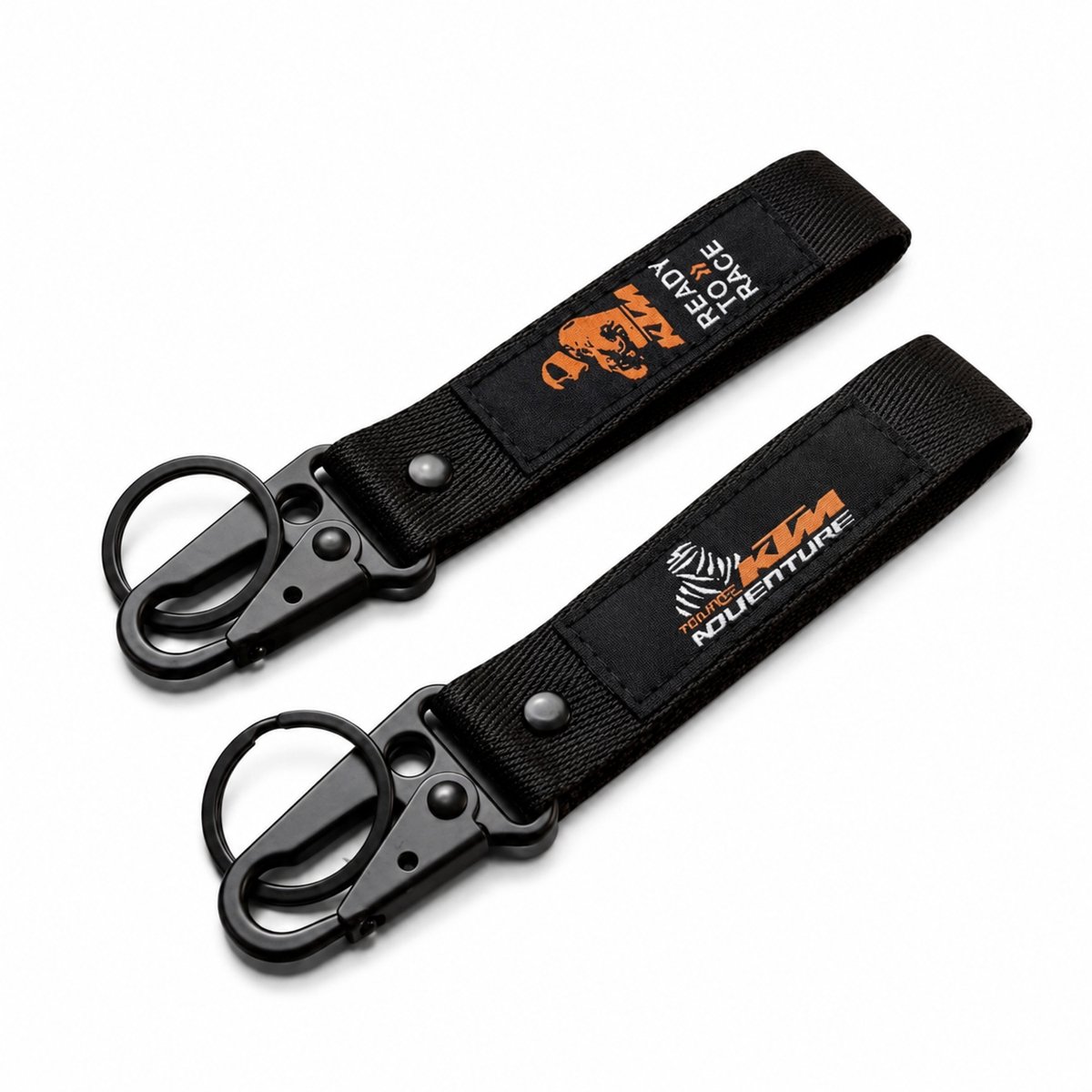 KTM Motor Sleutelhanger - Dubbelzijdig - Cadeau voor Motorrijder - Met Karabijnhaak - Zwart/Oranje