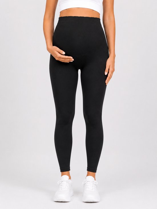 SparkNine Bellyflex zwangerschap legging - XL - zwart - hoge taille - rekbaar - maternity - geribbelde tailleband - stijlvol & ademend — afbeelding 4