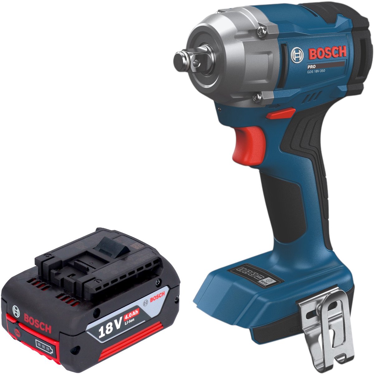 Bosch GDS 18V-350 Professional accu-slagschroevendraaier 18 V 350 Nm 1/2" borstelloos + 1x accu 4,0 Ah - zonder oplader