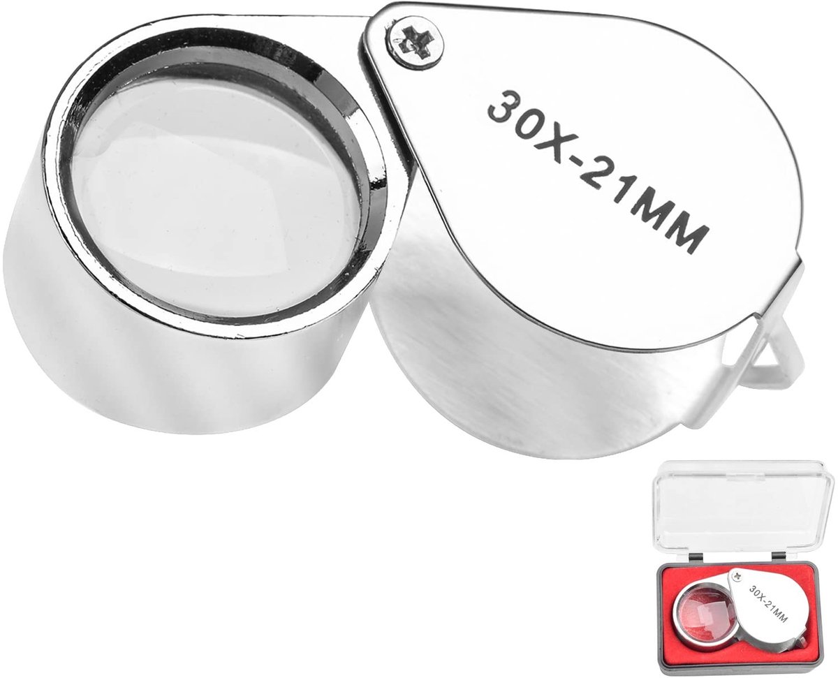 Dailygoods - Vergrootglas Juwelier 30x - Handheld Loep met Etui voor Hobby en Wetenschap
