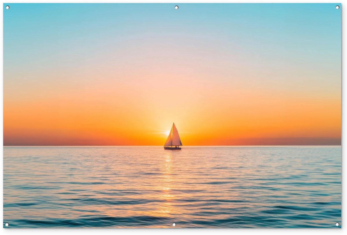 Dailygoods - ® Tuinposter 180x120 cm - Zee en Zonsondergang Tuindecoratie