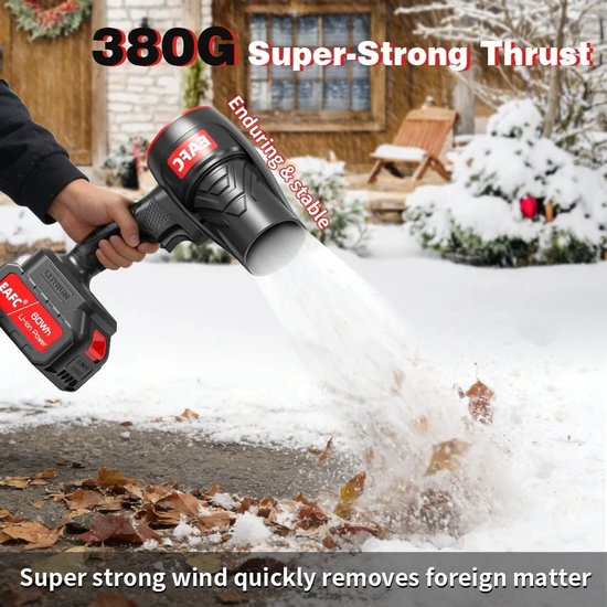 Zerova Bladblazer met 2 Accu's - Blazer - Blower - Voor blaadjes, sneeuw, stof, zand en auto - 21 V - 300 W - Inclusief 60Wh accu — afbeelding 4