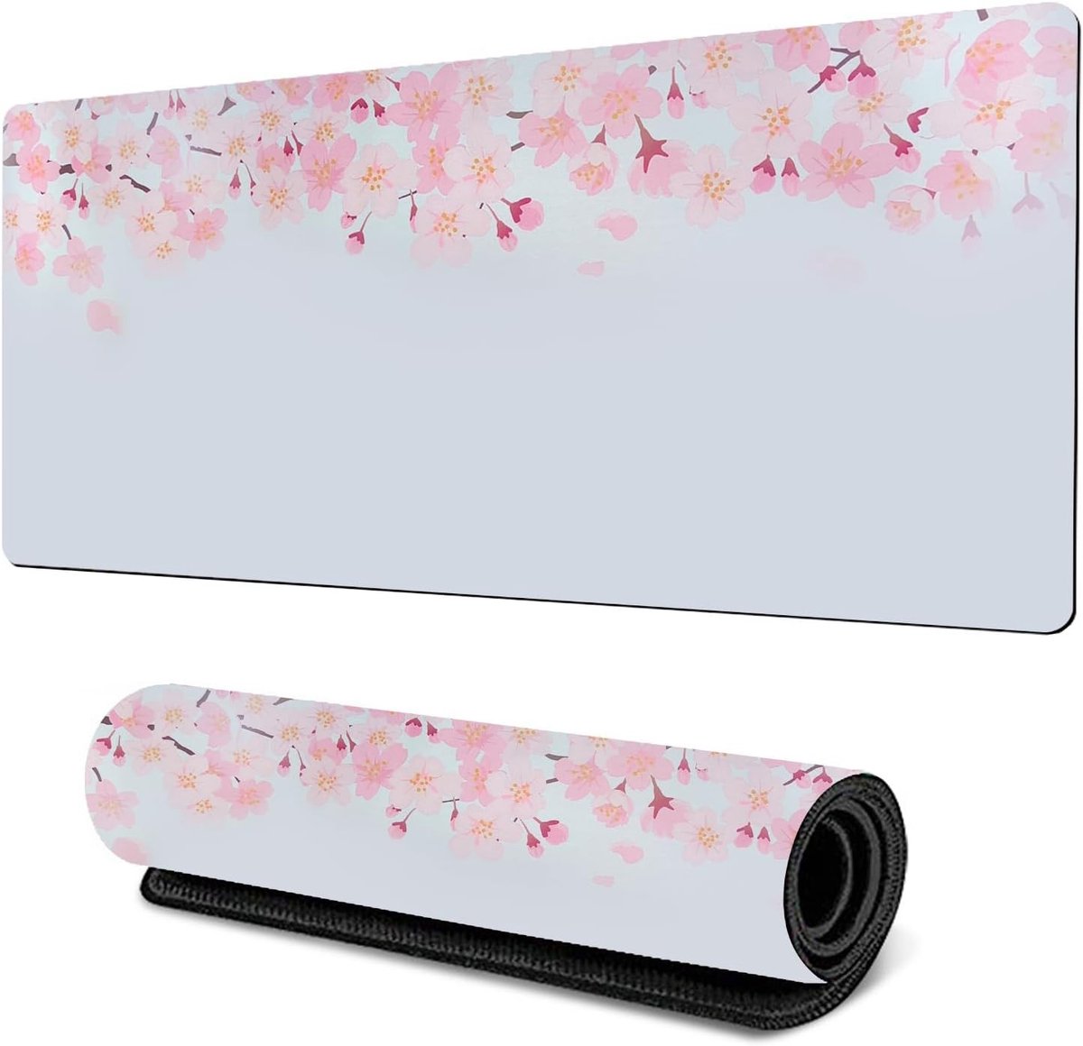 Grote Desk Mat met Kersenbloesem Design, 80 x 30 cm, Antislip Ondergrond, Ideaal voor Computer en Bureau Accessoires