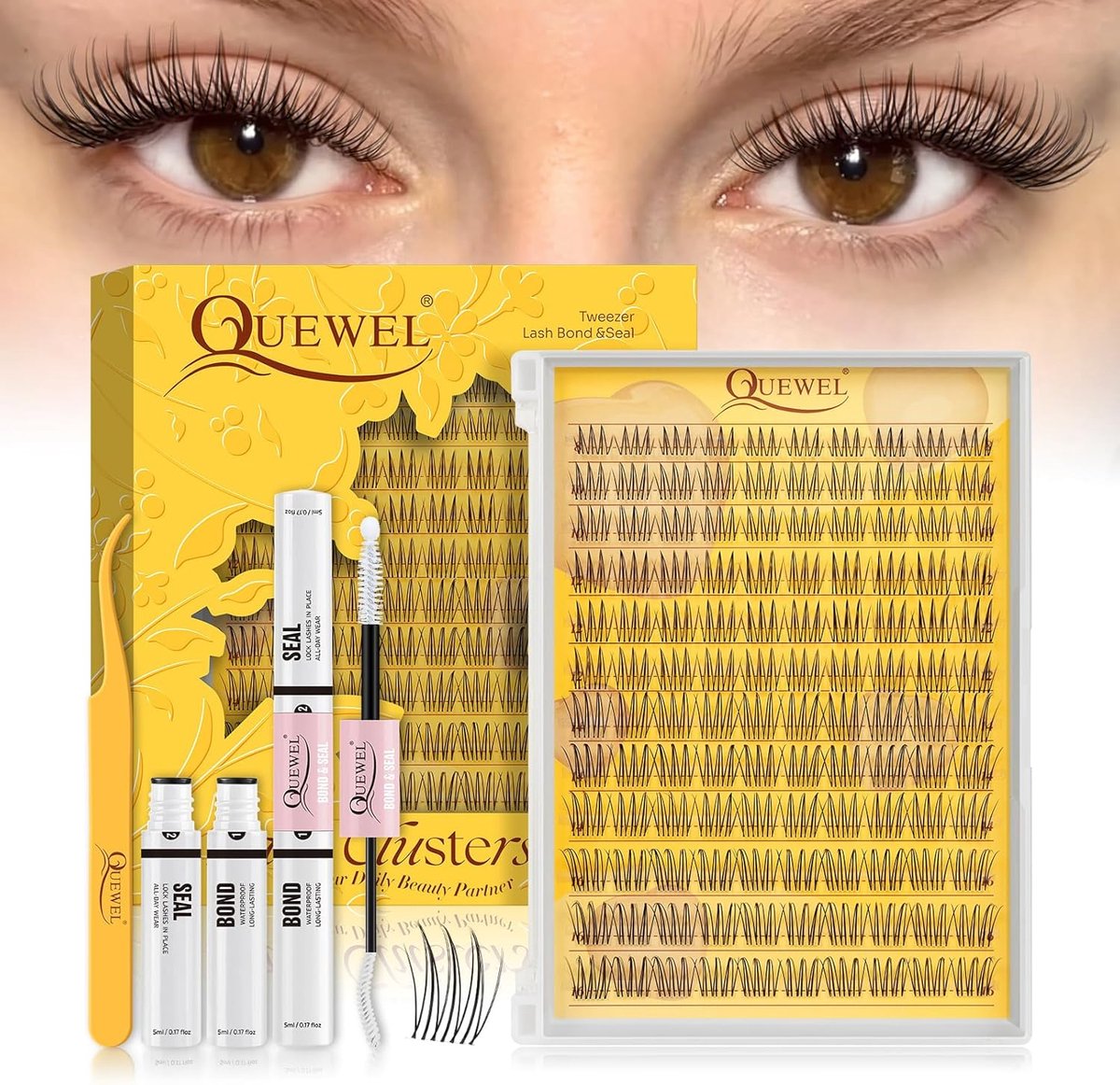 SnelShoppen - Idol Manga Spiky Eyelash Set - Pointed Wispy Curl Set - Natuurlijke Look - Ultra Licht en Comfortabel - Compleet met Hechting, Seal en P