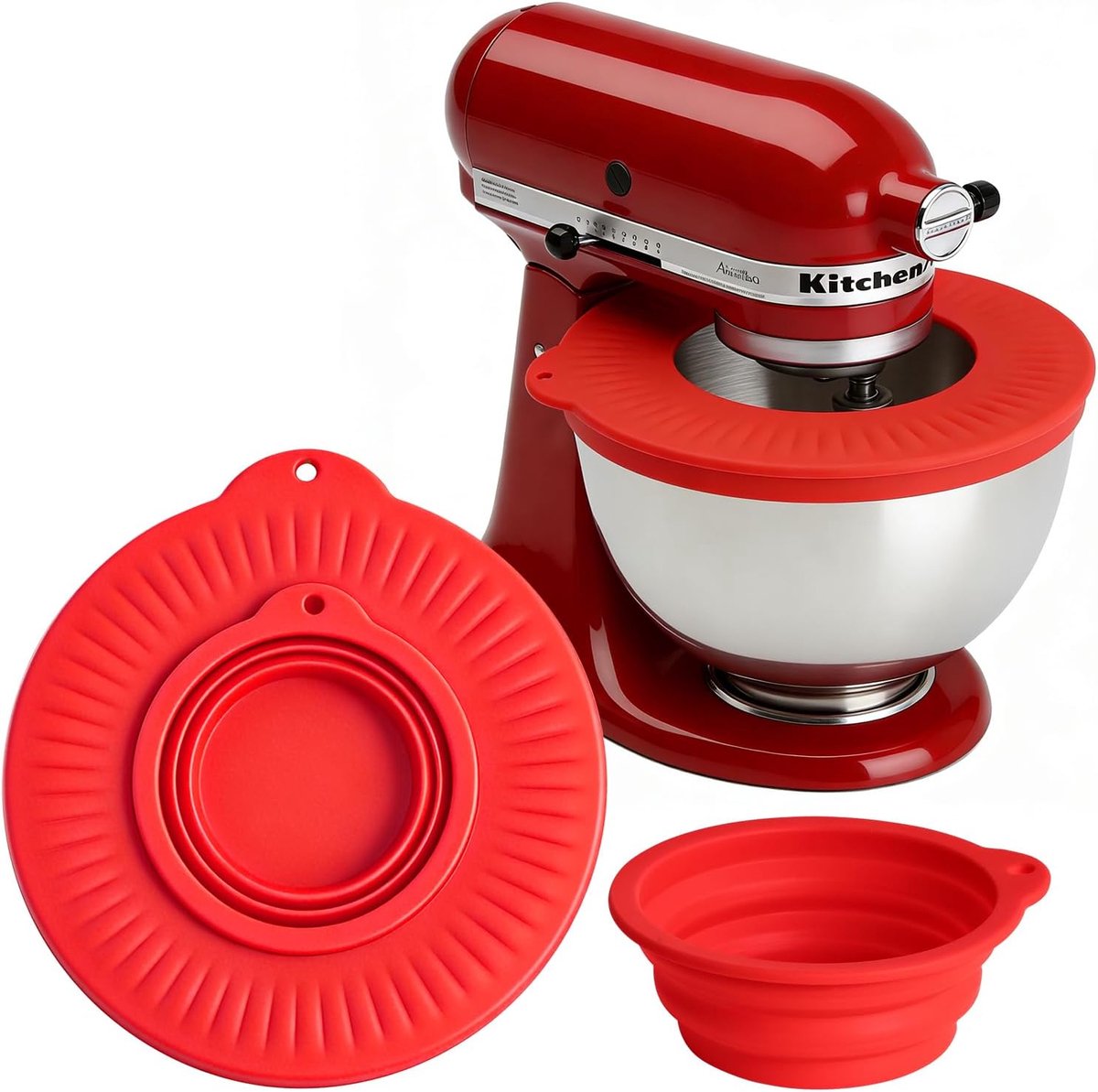 SnelShoppen - Siliconen Mengkomafdekking, Spatbescherming voor Mengkom, Geschikt voor 4.5-5 Inch Keukenblenders, Verbeterde Afdichting, Flexibele Deks