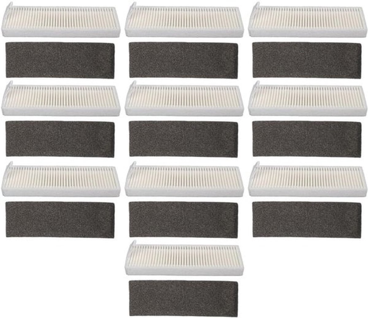 HEPA-filter 10-Pack - Vervangingsfilters - Compatibel met Tikom G8000/G8000 Pro - Honiture G20/G20 Pro - Laresar Evol 3 - Duurzaam en hoog rendement - Robotstofzuigerfilter