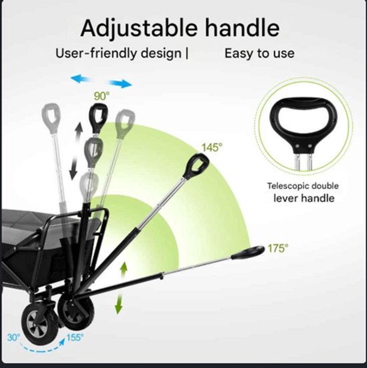 Tuinwagen - Tuinkar - Bolder - Transport - Strand - Boodschappen - Heavy-duty - Plat- en -