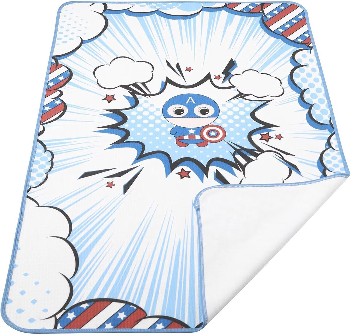 SnelShoppen - Waterproof Wickelunterlage 80 x 120 cm - Wasbare en Herbruikbare Verzorgmat - Oversized Verschoonmat met Superheldenprint - Ideaal voor