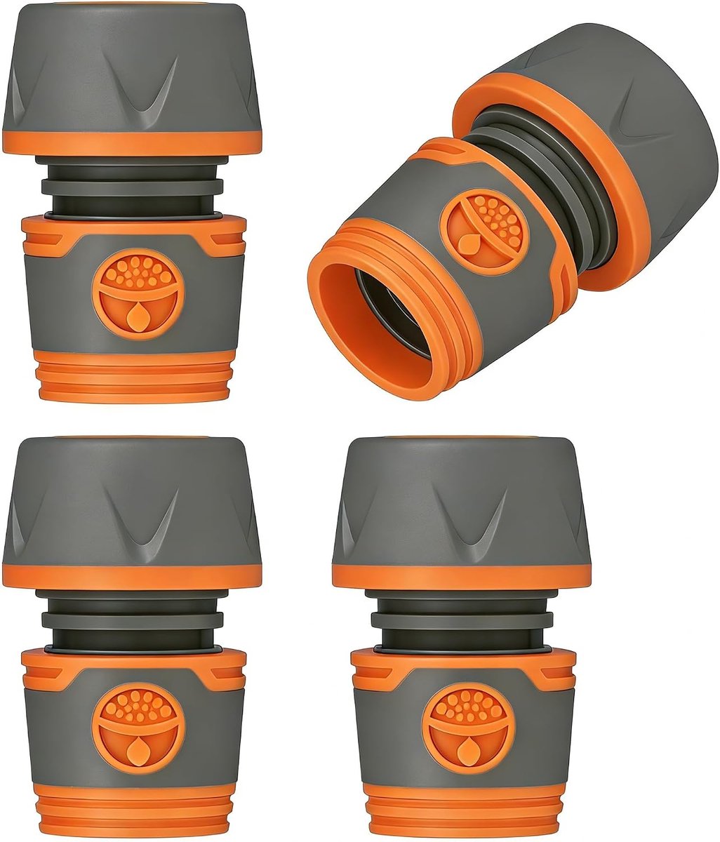 SnelShoppen - Hose Coupling Kit 4pcs - 3/4 Inch Tuinslang Connectors - 19mm Wateraansluitingen - Sterk ABS + TPR Materiaal - Geschikt voor Tuin, Campi