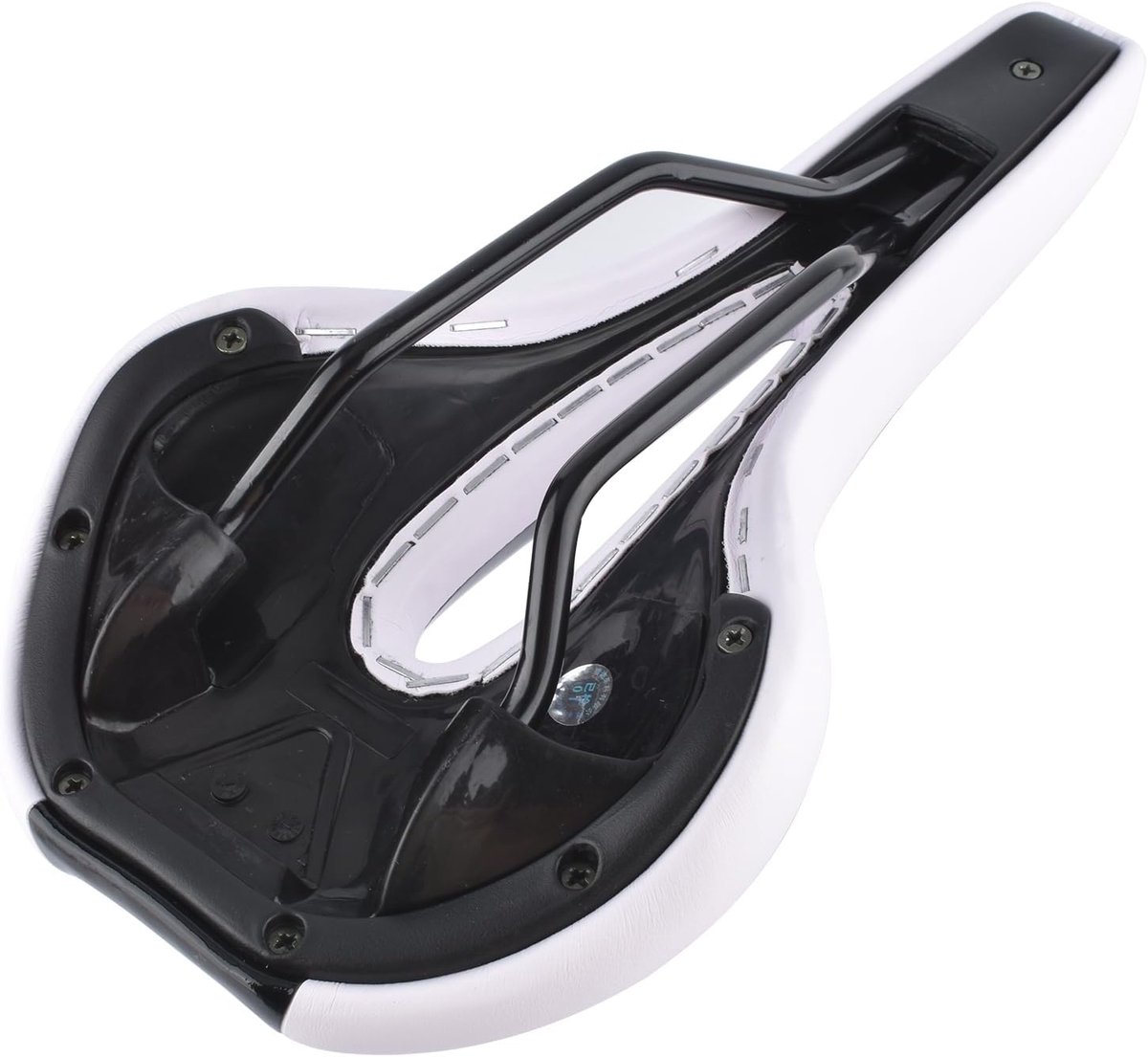 SnelShoppen - Duurzame Mountainbike Zadel Wit/Zwart - Ergonomisch Fiets Zadel met PVC en Polyurethaan - Lichtgewicht 340g - Ideaal voor Fietstochten e
