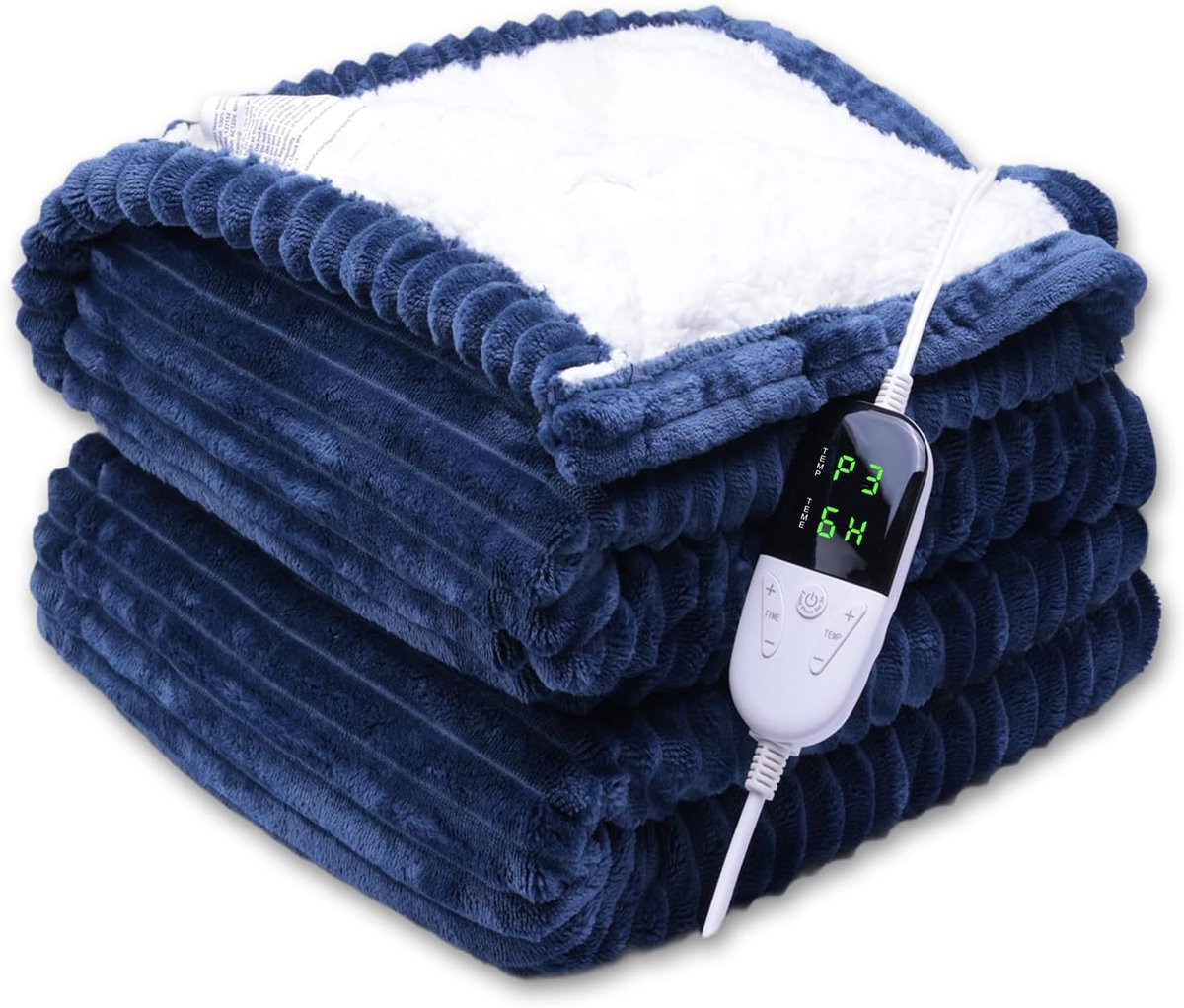 SnelShoppen - Verwarmde Dekens 180x135 cm met Digitale Regulator, 6 Warmte-instellingen, 1-10 Uur Timer, Automatische Uitschakeling & Oververhittingsb