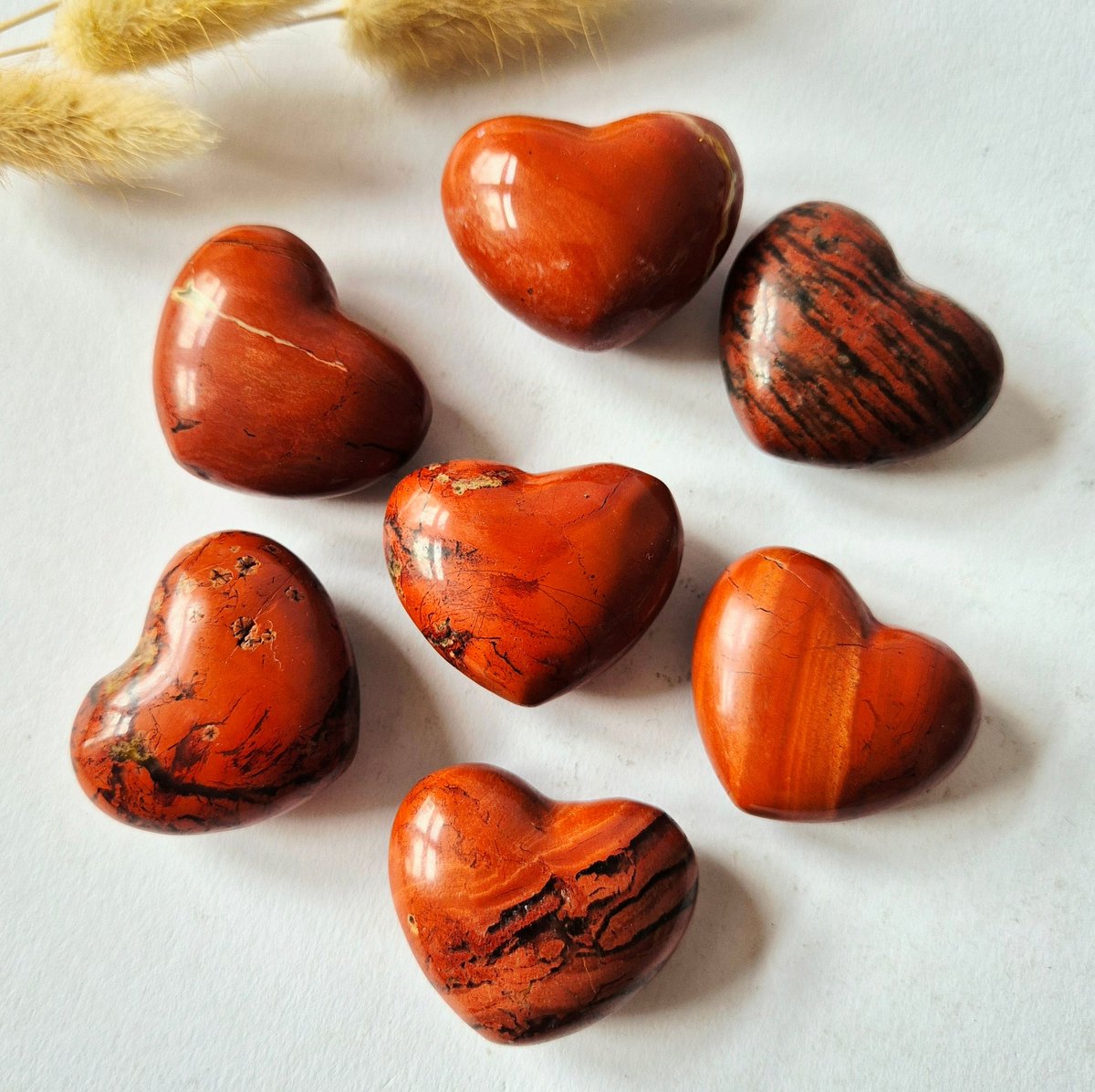 Edelsteen Bol Hartje Zaksteen 3-4cm – Rode Jaspis