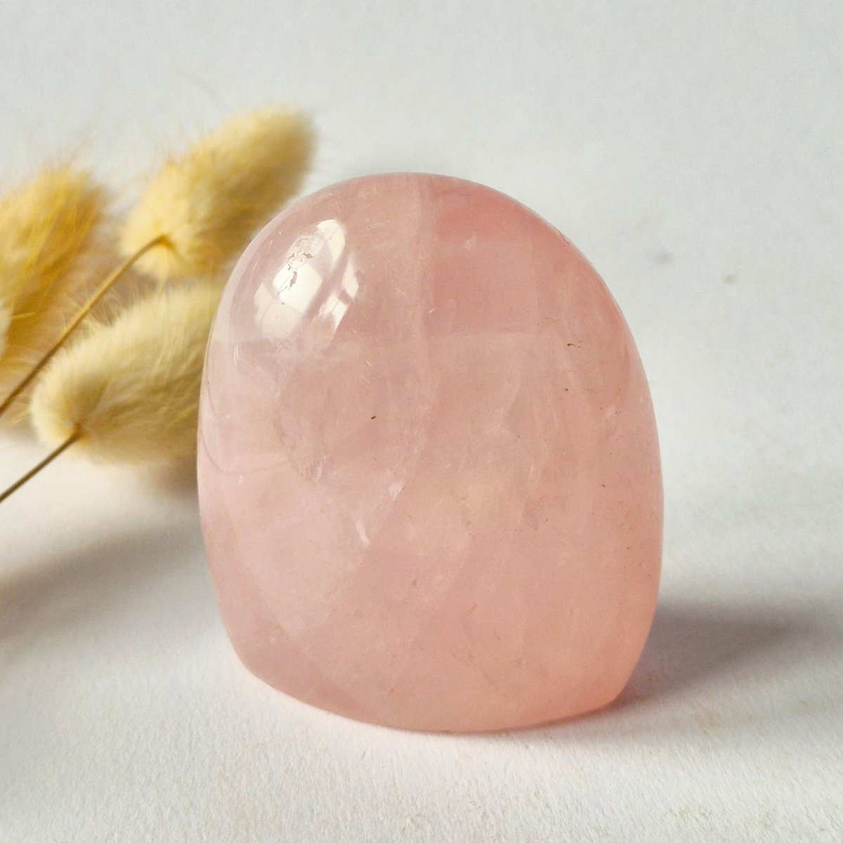 Premium Madagaskar Rozenkwarts Freeform – Gepolijste Edelsteen