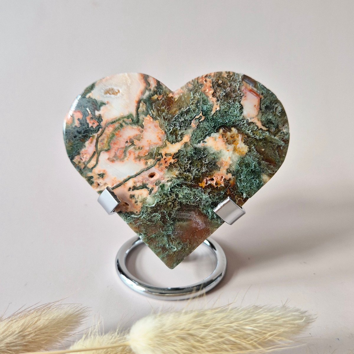 Rode Druzy Mosagaat Hart (8-10 cm) – Liefde & Passie #73