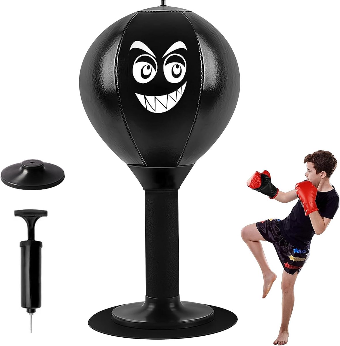 SnelShoppen - Punching Ball Tafel, Bokskogel, Staande Punching Bag, Stress Buster, Speedball Tafel, Zuignap Punching Bag, Duurzame Stressverlichtende
