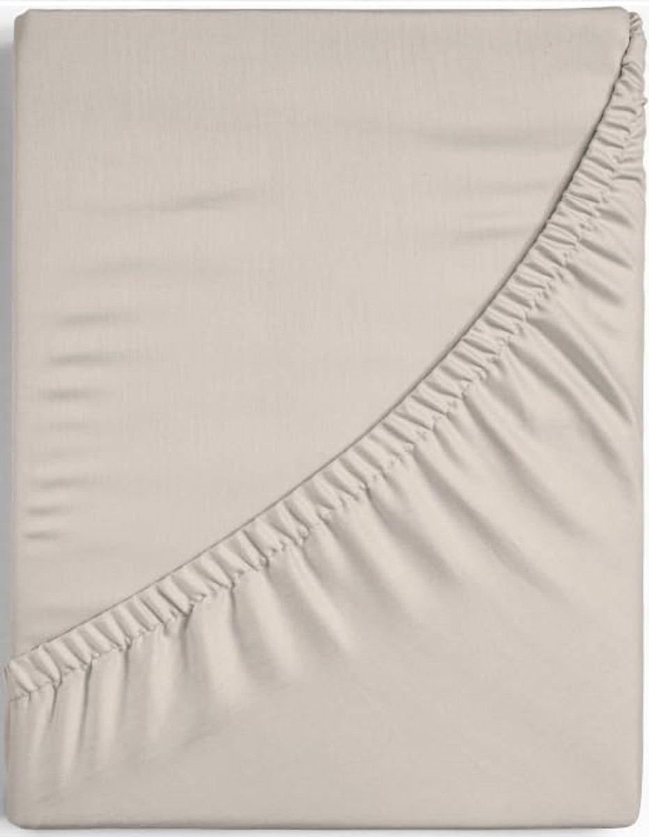 SnelShoppen - Fitted Sheet 180x210x30 cm, 100% Egyptisch Percale Katoen, Allergievriendelijk, Krimp- en Kleurvast, Zandkleur
