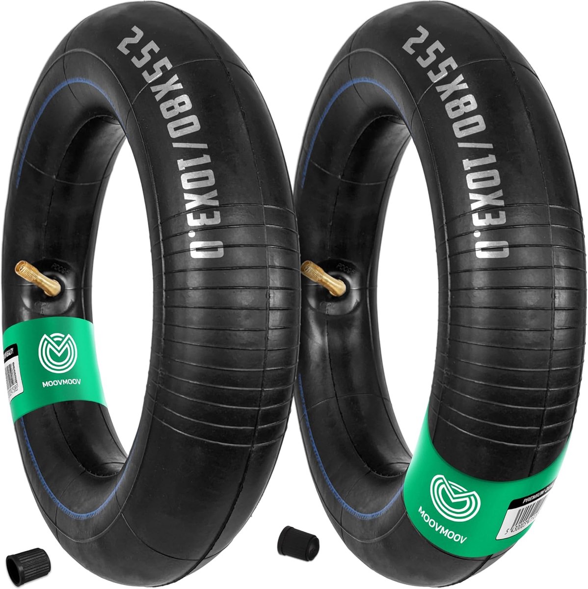 SnelShoppen - MOOVMOOV Binnenband 255 x 80 cm (10 x 3) met Hoekventiel 60/45 voor Elektrische Scooter, Geschikt voor 10 Inch Banden, Duurzaam en Betro
