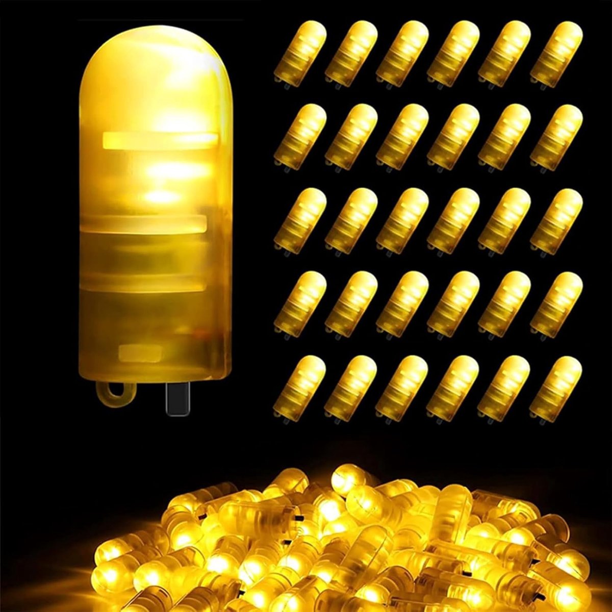 SnelShoppen - 30 LED Ballonlichten Warm Wit, Mini LED Verlichting voor Feest, Camping, Tuin en Decoratie, Batterij Aangedreven, Robuust en Lichtgewich