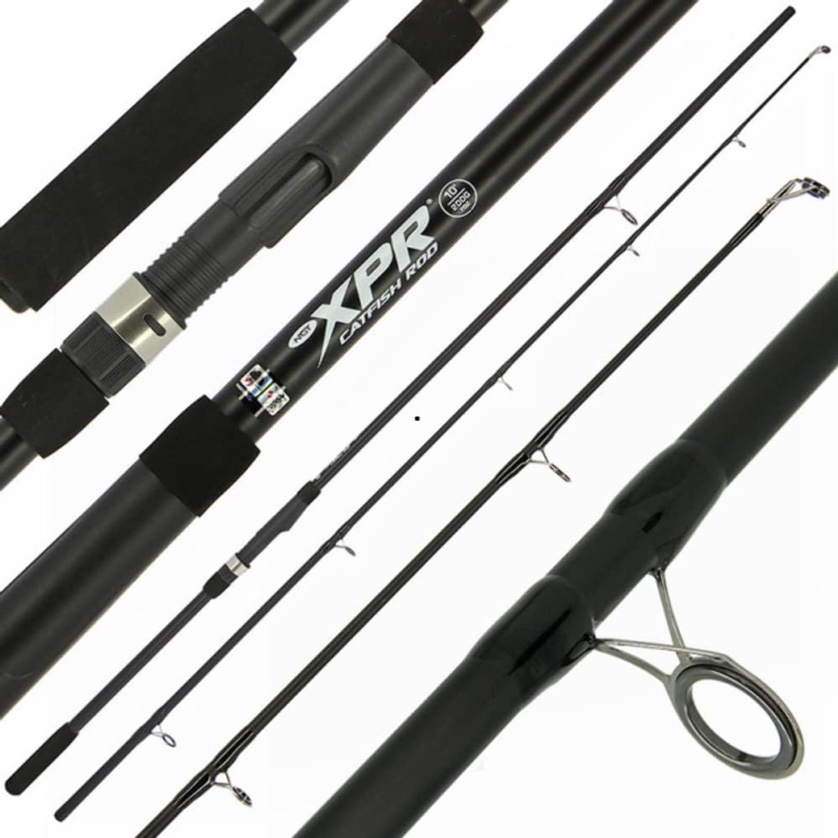 SnelShoppen - Catfish Hengel 300 cm | Wels Hengel van Carbon | Ergonomisch Handvat | Zwart | Perfect voor Welsvissen | Catfish Fishing Gear