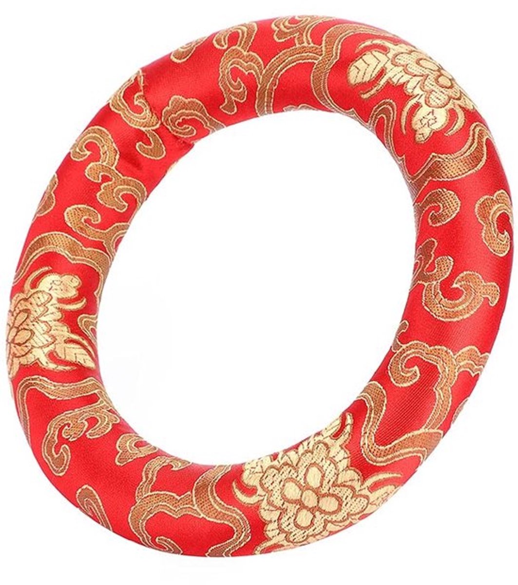 Klankschaalkussen Zijden Buitenkant - Zang Zingerkomkussen - Meditatiekussen Rond - Klankschaalonderdelen - Geschikt voor 7-10 inch - Elegant en comfortabel