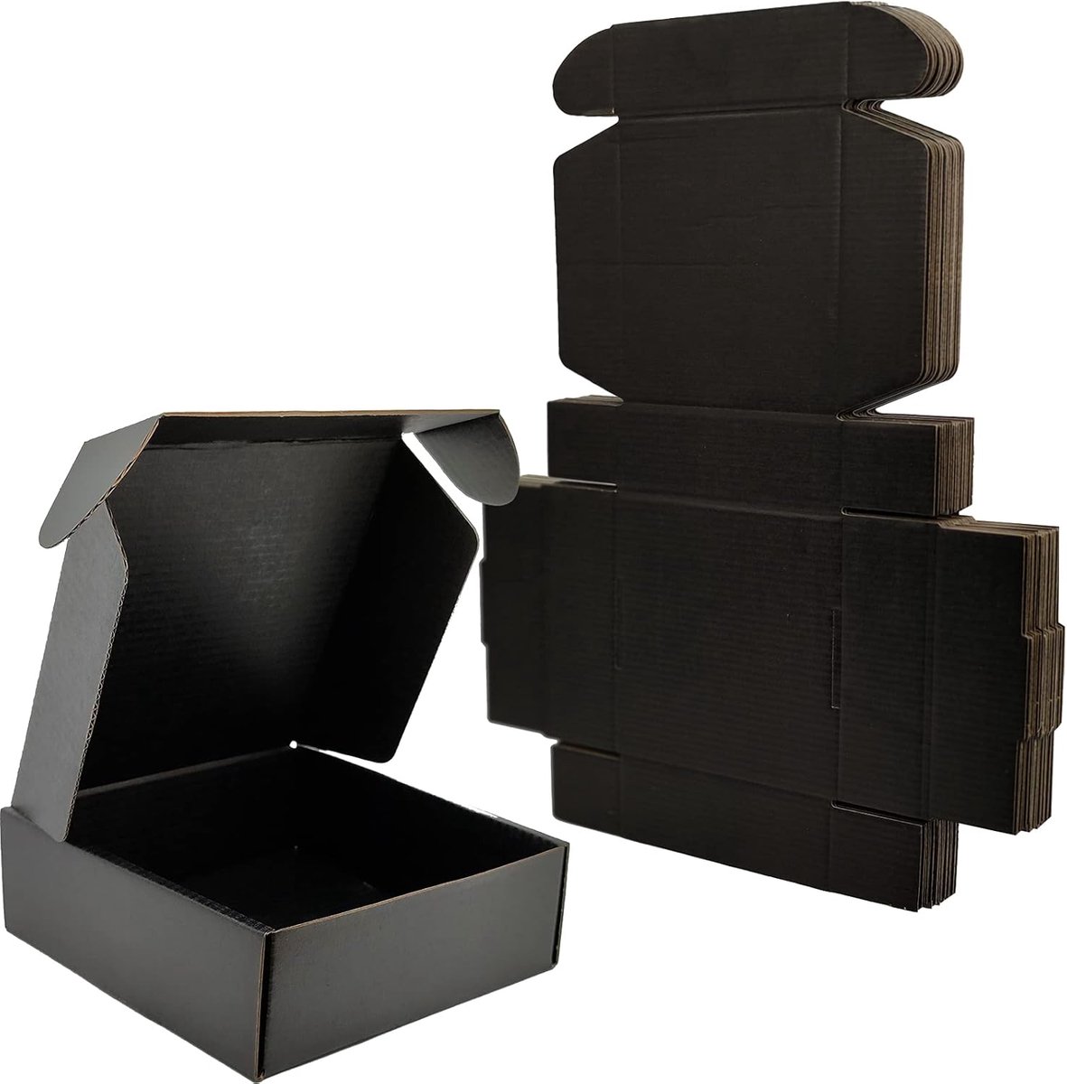 SnelShoppen - Kleine Verzenddozen 150x150x50mm - Zwarte Kartonnen Dozen voor Verpakking en Verzending - 25 Stuks - Perfect voor Cadeaus, Kleine Artike