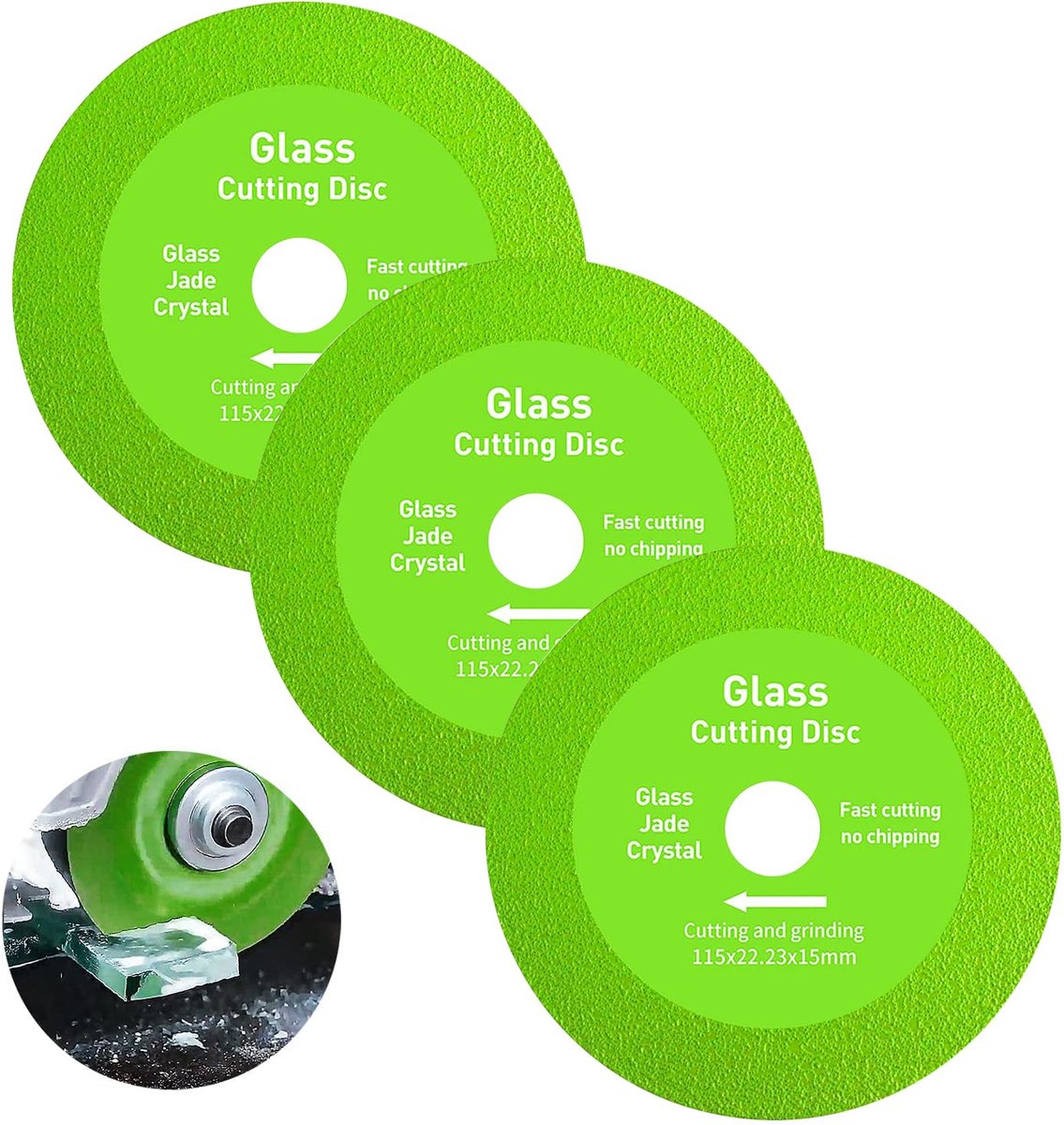 SnelShoppen - Glas snijschijf 22.2 mm - Snelle en nauwkeurige zaagbladen voor tegels, glas, graniet en porselein voor haakse slijpers - 1 mm dik, duur