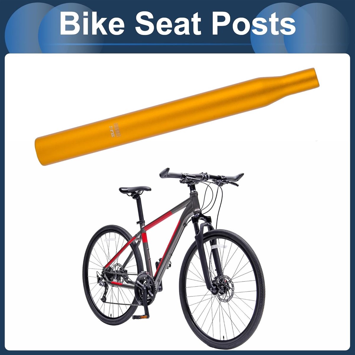 Lichtgewicht Fiets Zadelpennen 31.6x300mm van Aluminiumlegering in Gouden Kleur voor Optimale Comfort en Prestaties
