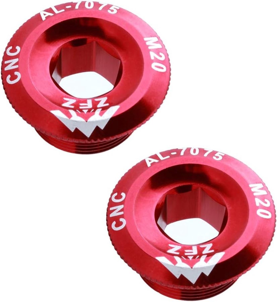 Set van 2 Aluminium Crank Arm Schroeven M20 voor Fietsen - CNC Bevestigingsbouten voor MTB en Racefietsen (Rood)