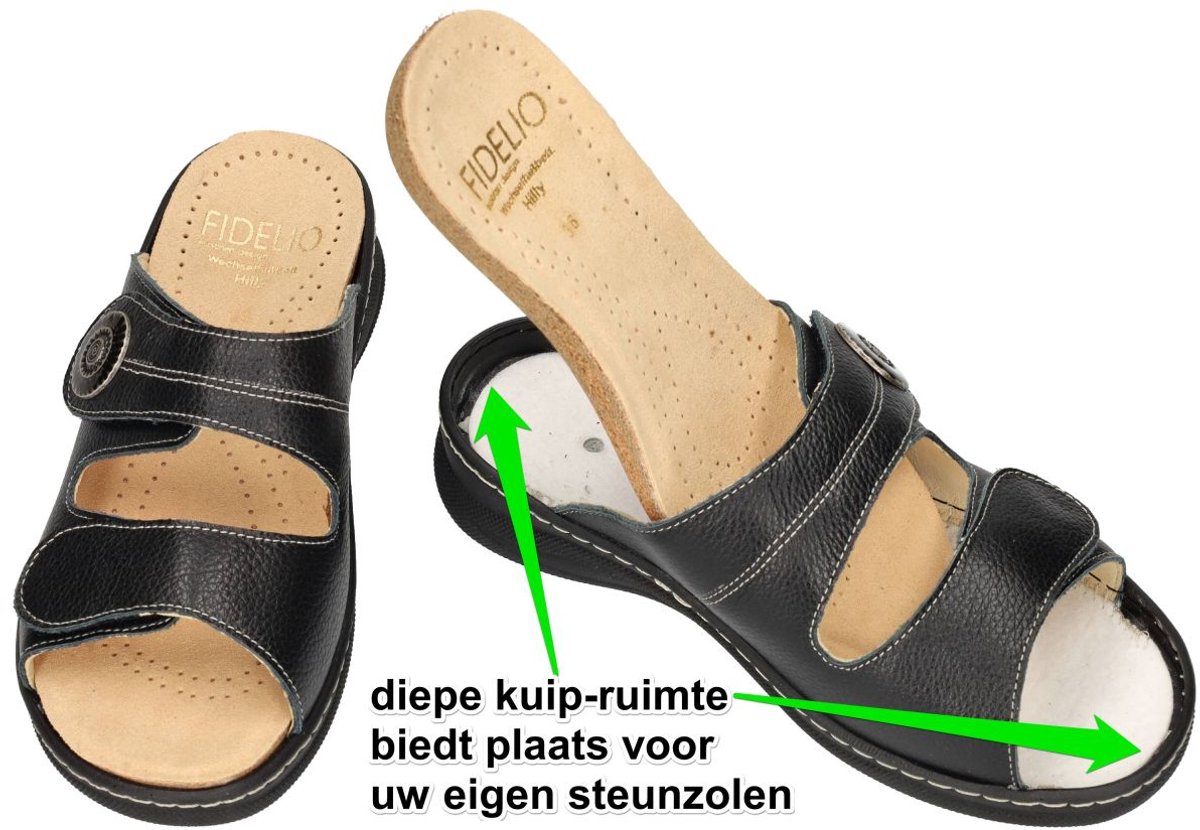 Fidelio Hallux -Dames - zwart - slippers & muiltjes - maat 37
