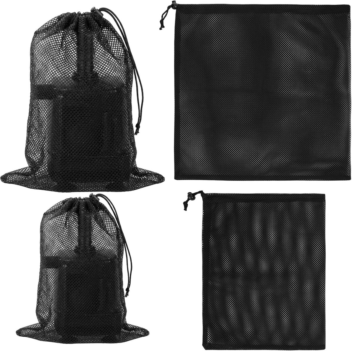 SnelShoppen - 2 stuks Pompfilter Netzak met Trekkoord 45x45 cm en 41x31 cm - Filterzak voor Vijverpomp, Aquariumpompen, Buitenshuis, Hoogwaardig Nylon