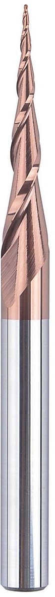 SnelShoppen - Conische Frees Cutter voor CNC Router - 2 Snijkanten - VHM Gravure Cutter - 0.25mm Radius - 6mm Schacht - HSi Coating - Ideaal voor 2D e