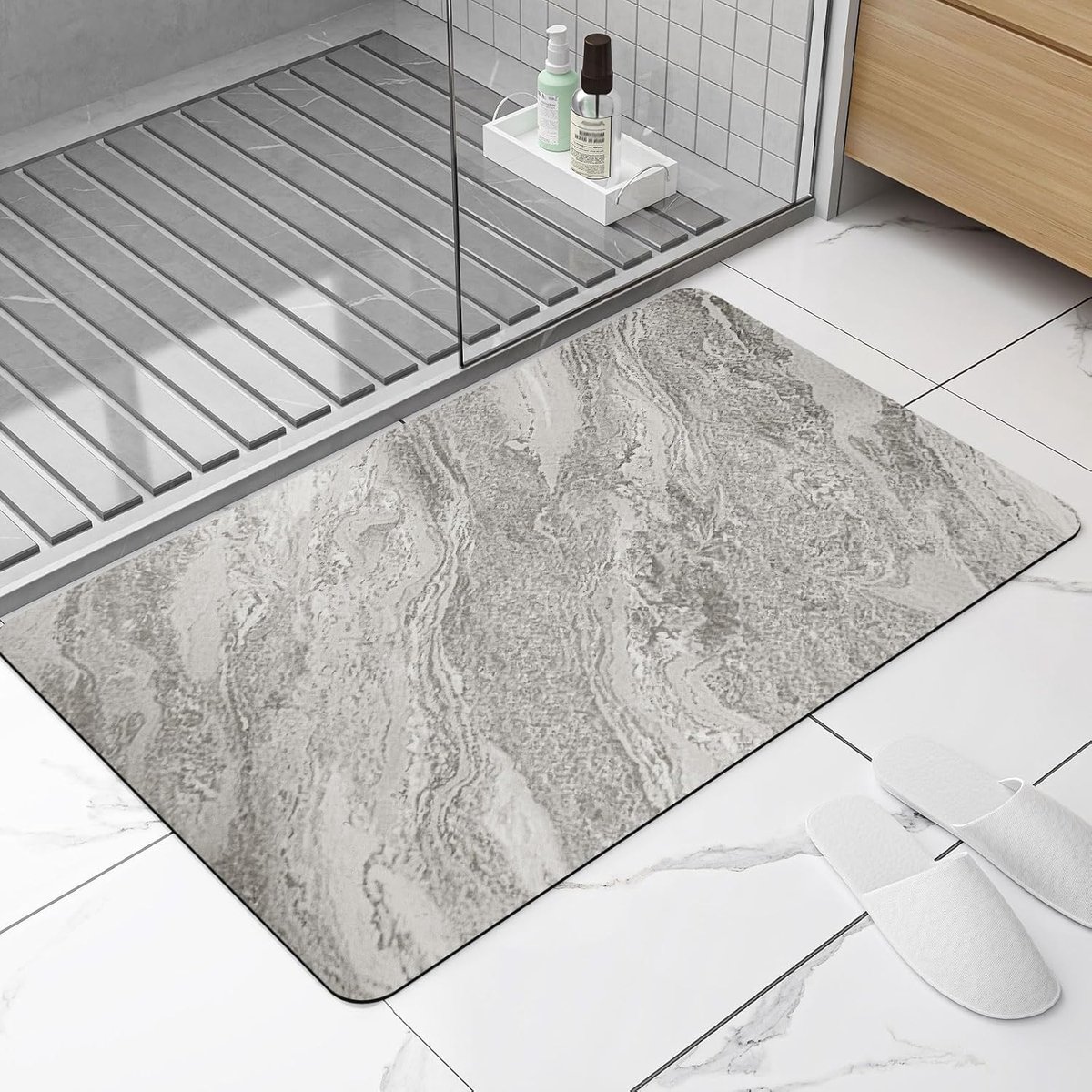 SnelShoppen - Absorberende Badkamermat 45x70cm - Antislip Rubber, Sneldrogend, Minimalistisch Effen Kleur, Voor Douche en Badkuip, Hoog Absorberend en