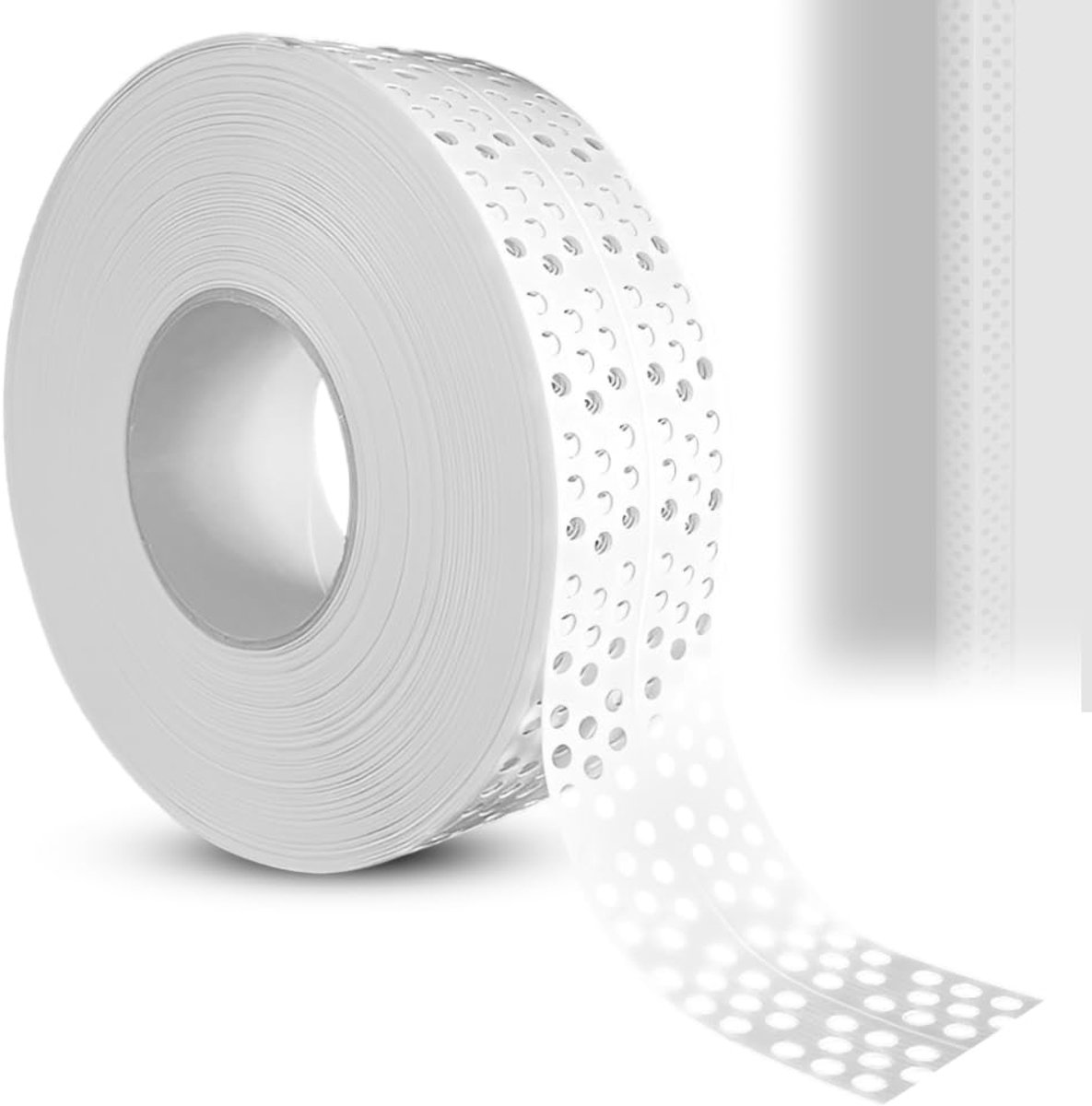 SnelShoppen - 50 mm x 30 m PVC Hoek Tape voor Muren, Scheuren en Plafond - Flexibele Plakband voor Stucwerk, Wandafwerking, Hoogwaardige Lijm, Ideaal
