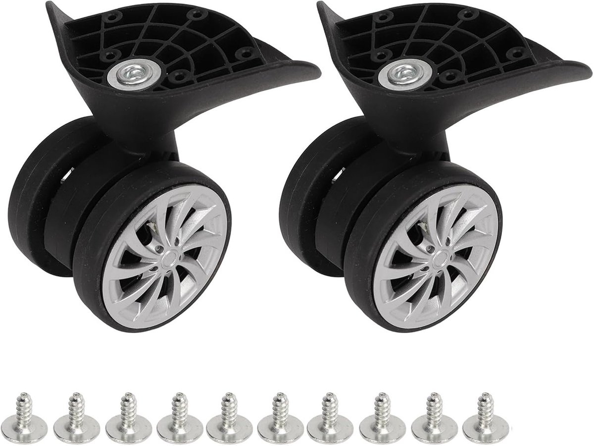 SnelShoppen - 2PCS Vervangende Koffers Wielen Nylon Reis Koffer Wielen met Schroeven, Lichtgewicht, Duurzaam, Voor Camping en Avontuur