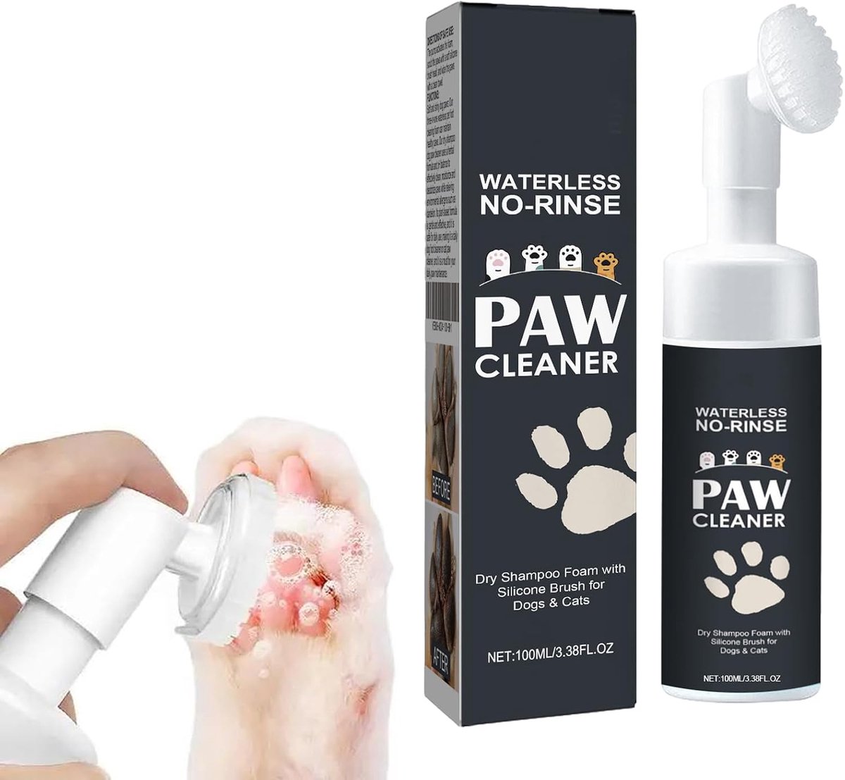 SnelShoppen - Paw Cleaner voor Honden en Katten, 100 ml Voet Reinigingsschuim, Dierenverzorging, Poot Schoonmaak Foam, Natuurlijke Ingrediënten, Friss