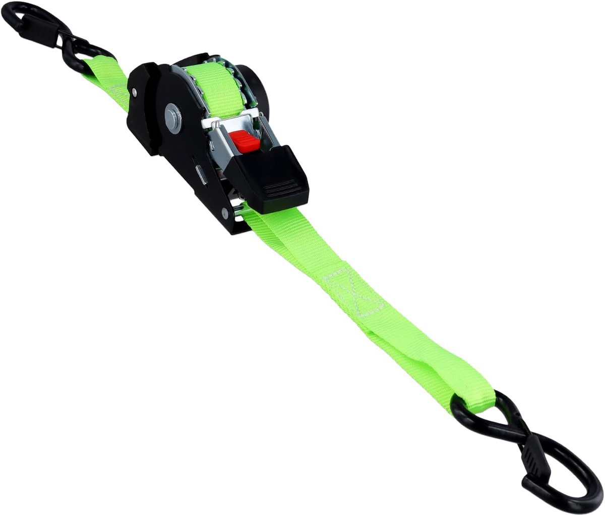 SnelShoppen - 25mm x 3m Automatische Lashing Strap met Ratchet en Haak, 340kg Spanning Band, Retractable Lashing Straps voor Motorfiets, Kajak, Fietse