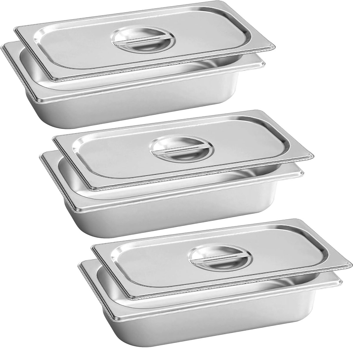 SnelShoppen - RVS Bakplaten 32.5 x 17.5 x 6.5 cm, Rechthoekige Ovenplaten voor Taarten, Vlees, Groenten, Duurzaam Roestvrij Staal voor Keuken en Feest