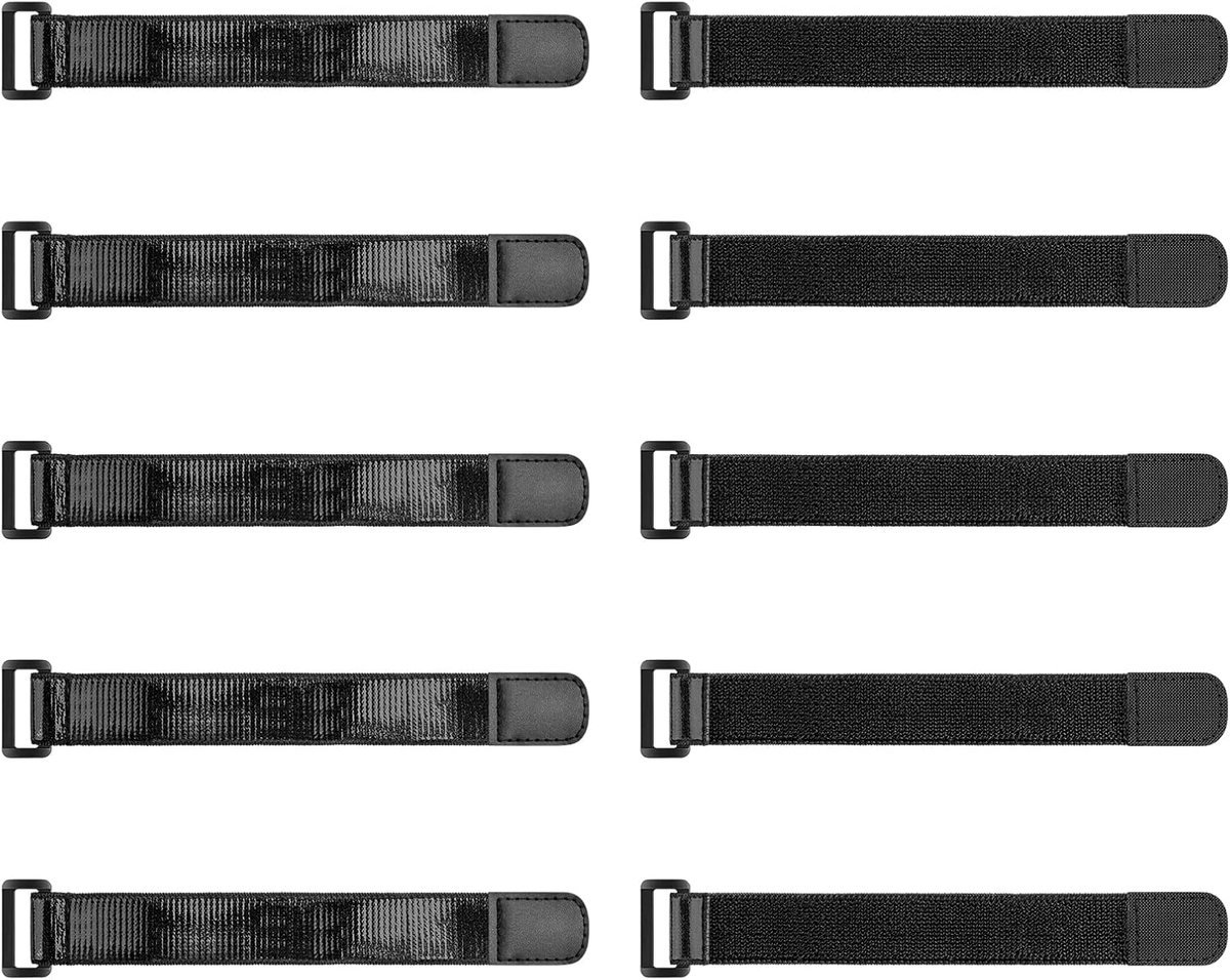 SnelShoppen - 10x Trilancer Elastische Bevestigingsbanden 23cm - Heavy Duty Haak en Lussystemen voor Kabels, Hozes, Fietsen en Garage - Anti-slip, Mul