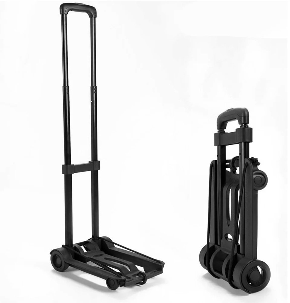 Reky Steekwagen - Steekwagen opvouwbaar - Winkelwagen - Transportkar - Storage - Zwart - 75 kg Draagvermogen - 97x33x8cm
