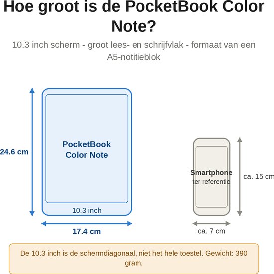 PocketBook Color Note e-book reader Touchscreen 32 GB Wifi Zwart, Blauw van PocketBook — afbeelding 2